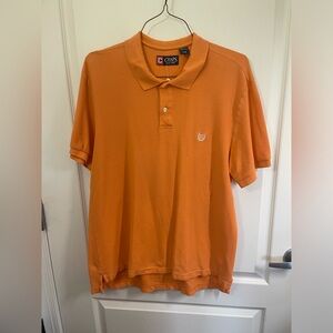 Chaps Men's Orange Short Sleeve Polo Shirt Size L Casual Collared
